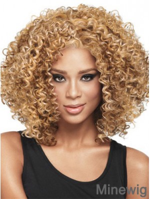 African Hair Style With Capless Kinky Style Blonde Color Shoulder Length