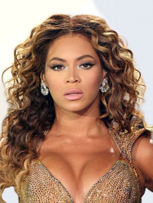 Brazilian Remy Hair Beyonce Curly Style Wigs With Lace Front