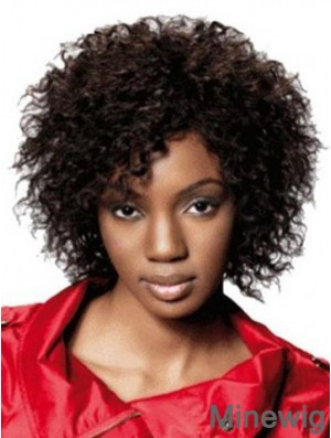 Chin Length Brown Kinky Classic Fashion African American Wigs