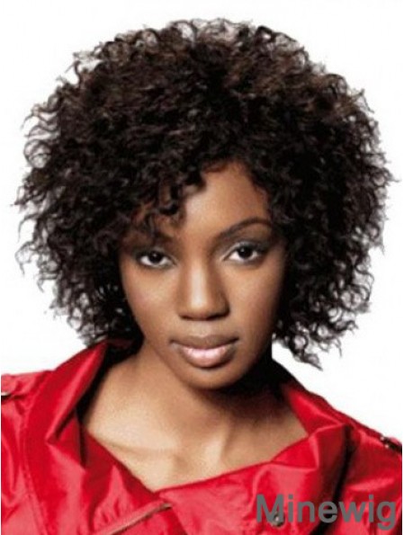 Chin Length Brown Kinky Classic Fashion African American Wigs