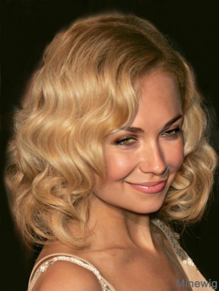 Popular Nicole Richie Wigs With Wavy Style Shoulder Style Blonde Color Lace Front Wigs 