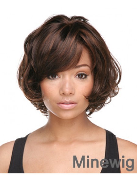 Auburn Chin Length Bobs Capless Synthetic Hair Styles For Black Woman