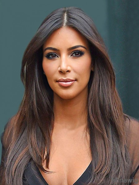 Auburn Straight Lace Front Natural 24 inch Kim Kardashian Wigs