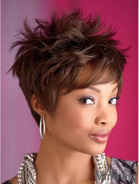 8 inch Boycuts Cropped Synthetic Capless Hairstyles For African American Women