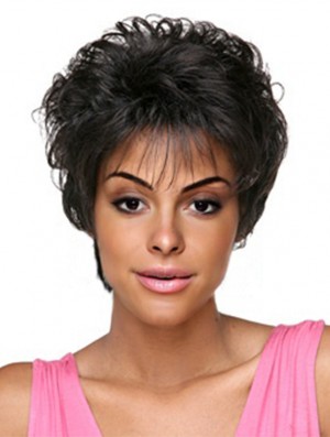 Short Black Curly Classic Natural African American Wigs