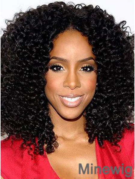 Designed 16 inch Shoulder Length Kinky Wigs For Black Women