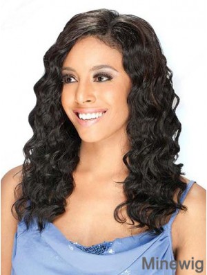 Brazilian Human Hair Lace Front Wigs Black Color Long Length