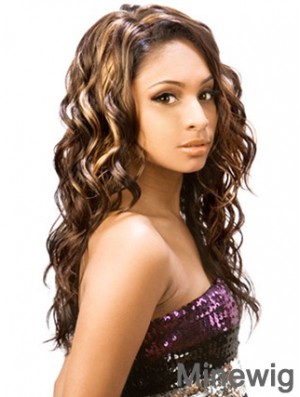 Long Brown Wavy Without Bangs Incredible African American Wigs