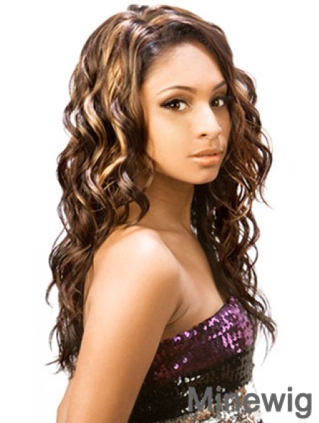 Long Brown Wavy Without Bangs Incredible African American Wigs