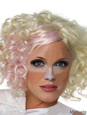 12 inch Discount Chin Length Curly Without Bangs Lady Gaga Wigs