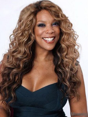 Wavy Brown 22 inch Sleek Wendy Williams Wigs