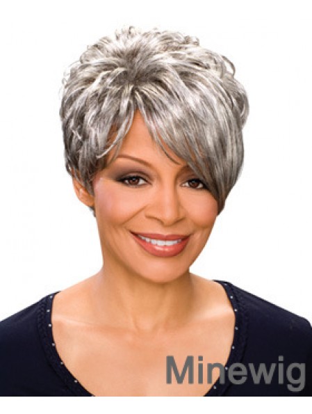 Durable Short Wavy Capless Grey Wigs