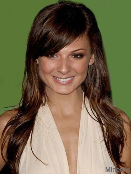 Style Brown Long Wavy 23 inch With Bangs Nicole Richie Lace Wigs