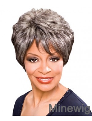 Synthetic Best Short Wavy Grey Wigs