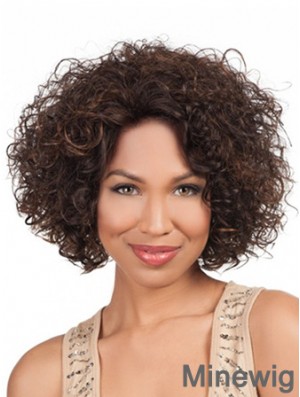 High Quality Chin Length Kinky 10 inch Synthetic Glueless Lace Front Wigs