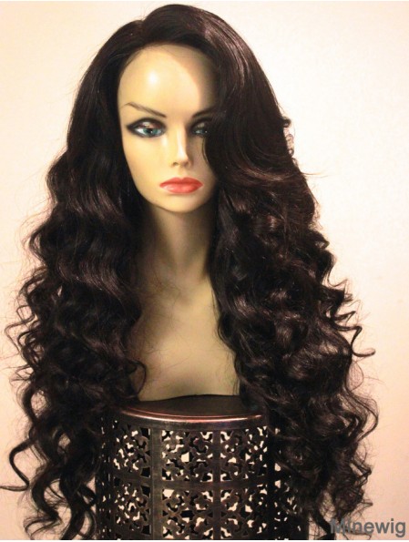 Long Brown Wavy Without Bangs Sassy African American Wigs