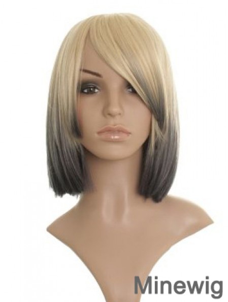 Straight Lace Front 12 inch Durable Chin Length Celebrity Wigs