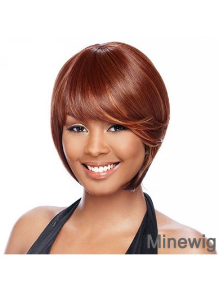 Short Auburn Straight Bobs Best African American Wigs