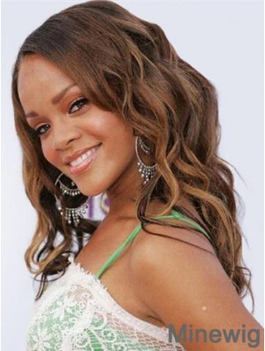 Fabulous Long Brown Wavy Lace Front Rihanna Wigs