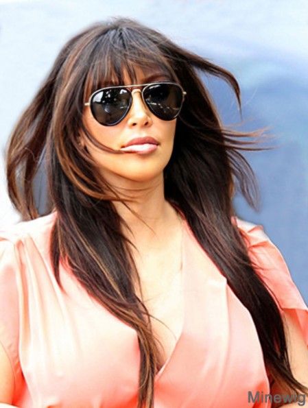 Straight Capless 20 inch No-Fuss Long Kim Kardashian Wigs