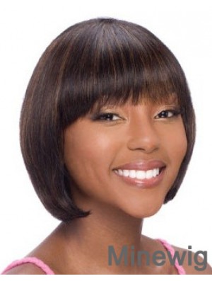 Chin Length Auburn Straight Bobs Cheapest African American Wigs