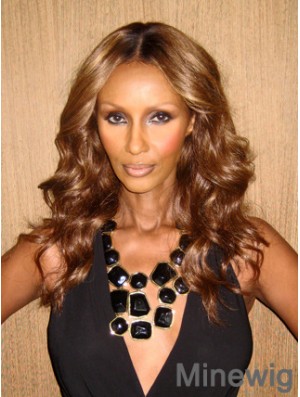 Long Wavy Lace Front Brown 18 inch Affordable Iman Wigs
