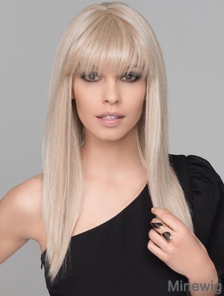 Beautiful Synthetic No-fuss Long Blonde Straight Monofilament Wigs