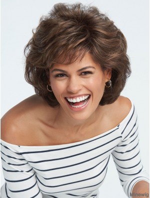 Capless Brown 8 inch Short Boycuts Synthetic Wigs