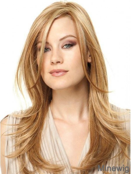 Monofilament Blonde 18 inch Long Layered Synthetic Wigs