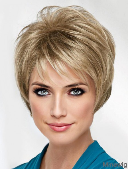 Blonde 8 inch Boycuts Fabulous Capless Synthetic Wigs