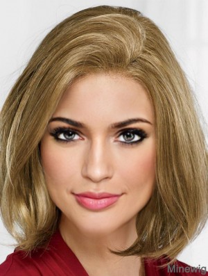 Blonde 12 inch Chin Length Straight Modern Bob Wigs For Women