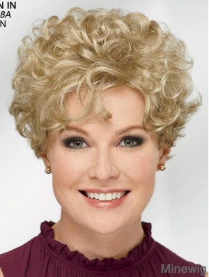 Comfortable Curly Blonde Short 8 inch Trendy Classic Wigs