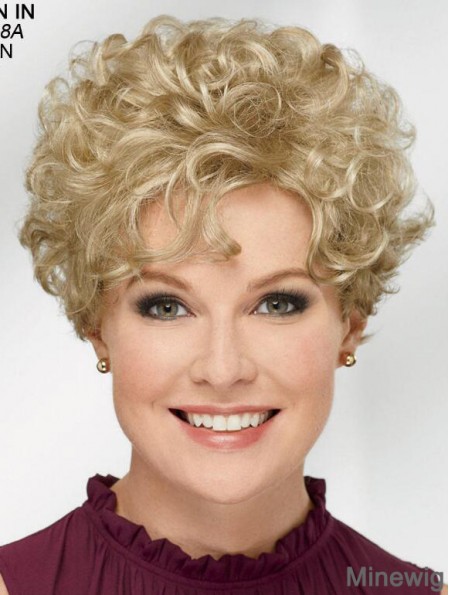 Comfortable Curly Blonde Short 8 inch Trendy Classic Wigs