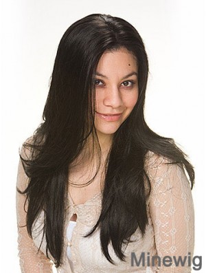 Synthetic Hair Wigs With Capless Black Color Straight Style