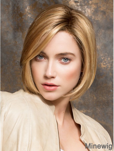 Chin Length Blonde No-Fuss 10 inch Straight Bob Wigs