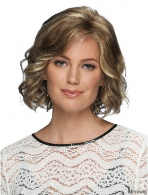 Lace Front 12 inch Wavy Blonde With Bangs Wigs