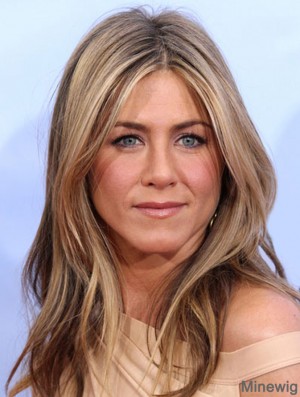 Long Wavy Without Bangs Lace Front Blonde Discount 20 inch Jennifer Aniston Wigs
