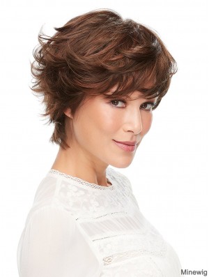 100% Hand-tied Auburn 6 inch Short Layered High Quality Classic Wigs