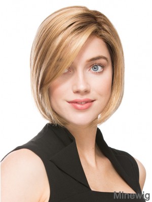 Chin Length Blonde Convenient 10 inch Straight Bob Wigs