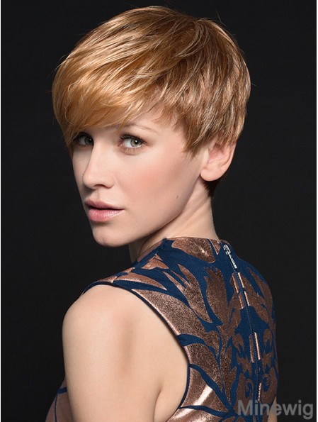 Gorgeous 4 inch Straight Blonde Boycuts Short Wigs