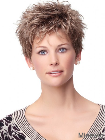 Curly Synthetic Wigs With Synthetic Capless Boycuts Curly Style