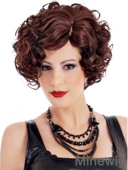 Auburn 10 inch Short Curly Layered Sleek Short Hair Wigs Synthetic