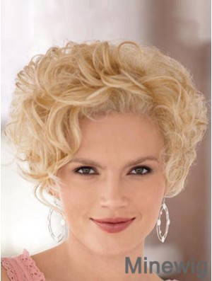 High Quality Blonde Short Curly Classic Lace Front Wigs