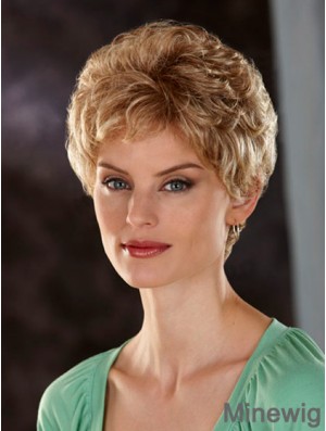 Comfortable Blonde Short Wavy Classic Lace Front Wigs