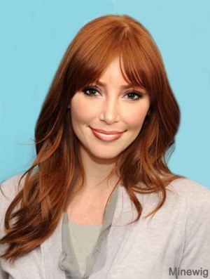 Great Auburn Long Straight 18 inch With Bangs Jessica Chastain Wigs