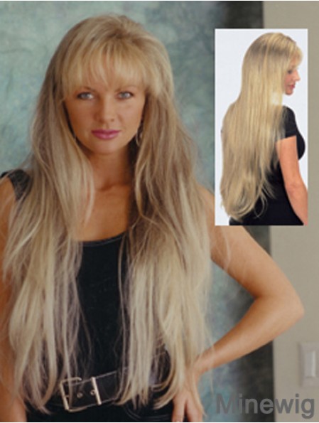UK Synthetic Wig Shop Long Length With Bangs Wavy Style