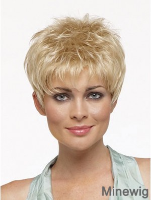 Cropped Boycuts Straight Blonde Online Synthetic Wigs
