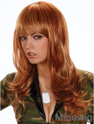 Synthetic Hair Color UK With Bangs Wavy Style Long Length