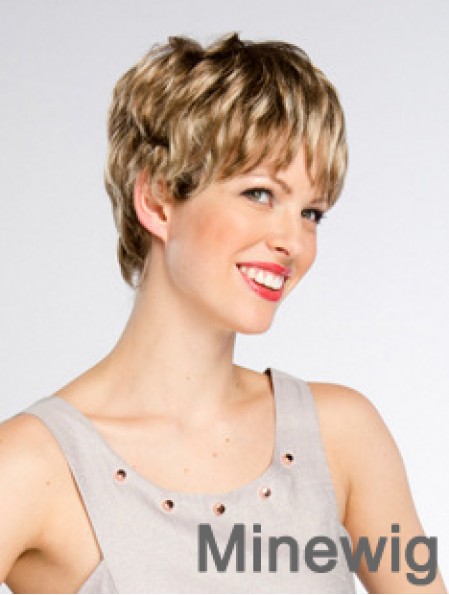 Short Wavy Monofilament Layered 8 inch Online Synthetic Wigs