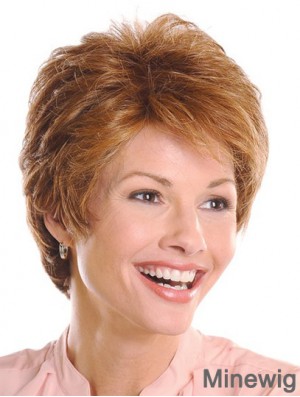 Top 5 inch Wavy Brown Layered Short Wigs